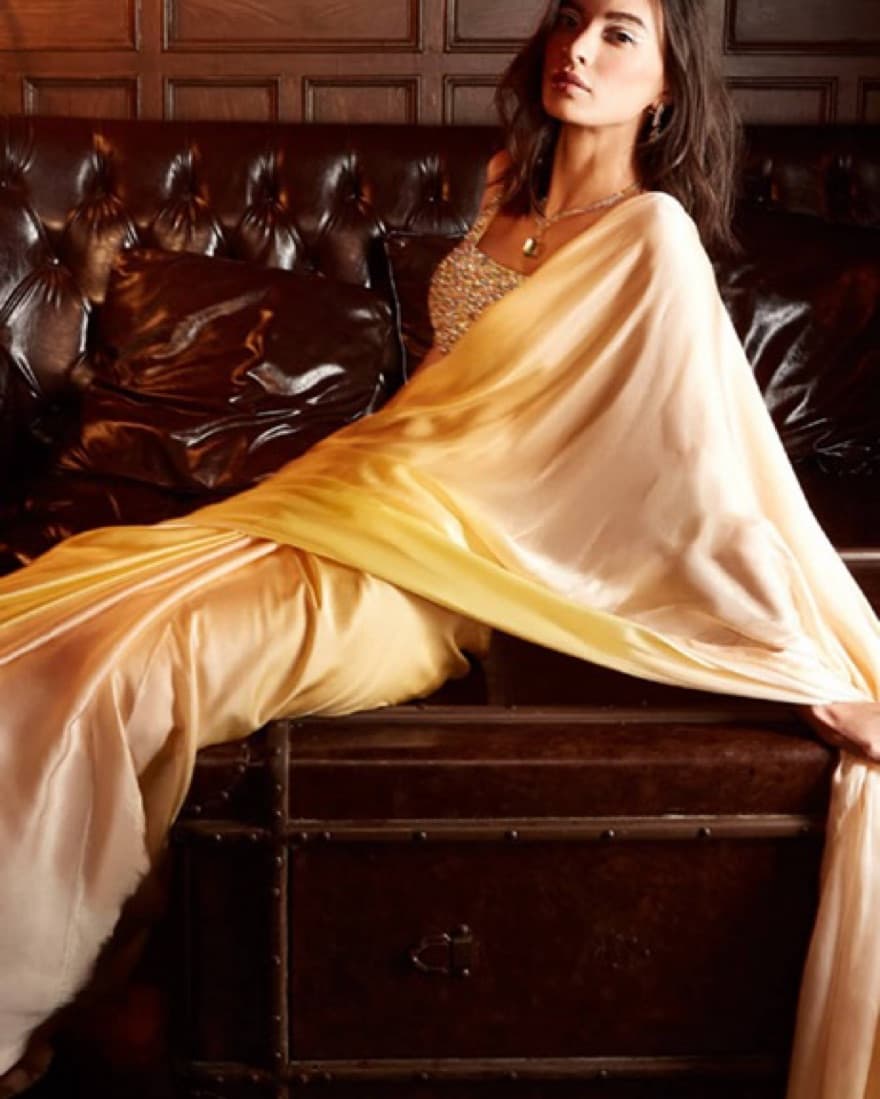 Designer Satin Saree - Image 1