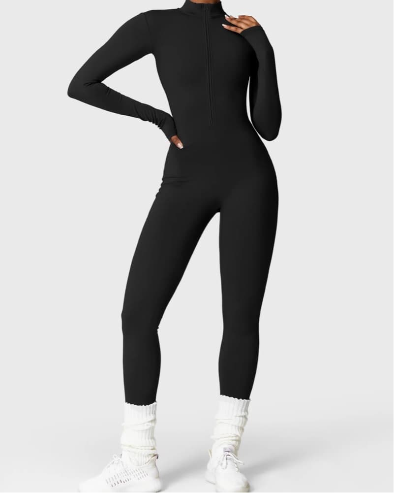 Fleece Long Sleeve Zipper Jumpsuit  - Image 2