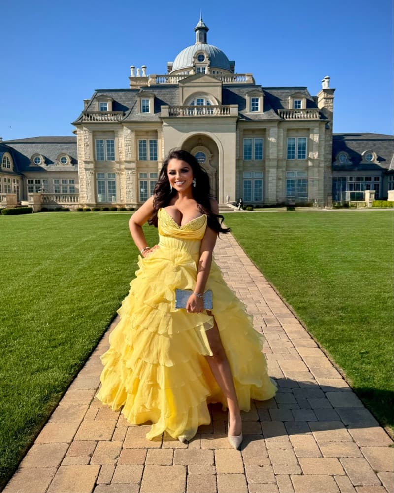Sherri Hill Elegant Yellow Gown - Image 1