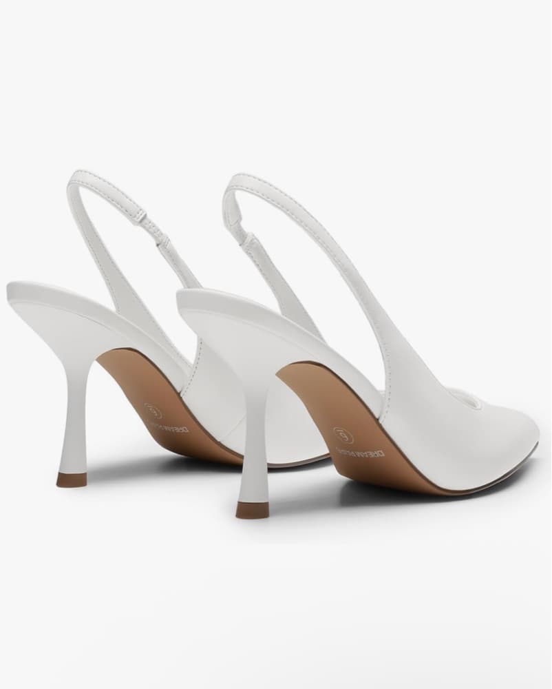 White Slingback Heels - Brand New Unworn - Image 5