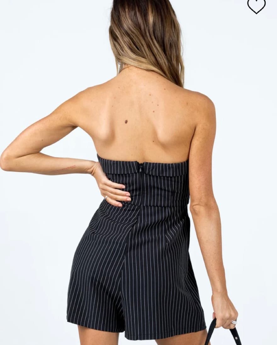 Princess Polly Pinstripe Romper  - Image 2