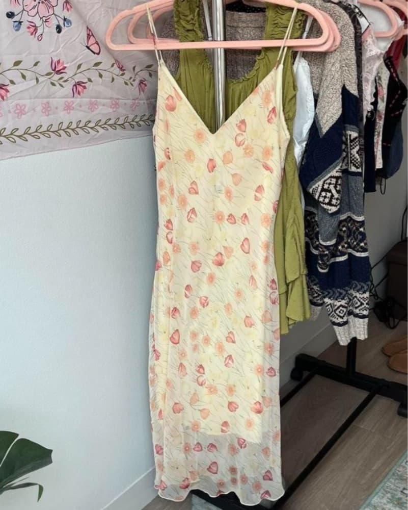 Delicate Floral Slip Dress - Image 4
