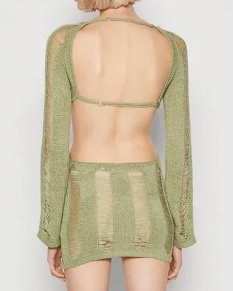 Jaded London Khaki Umbra Mini Dress - Image 3