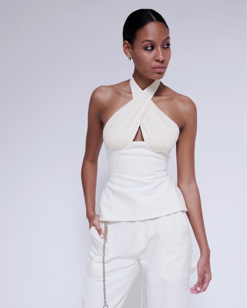 Tae Park Sculpted Silk Halter Top - Image 2