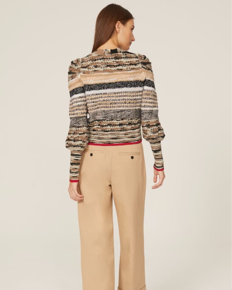Veronica Beard Striped Knit Cardigan - Image 2