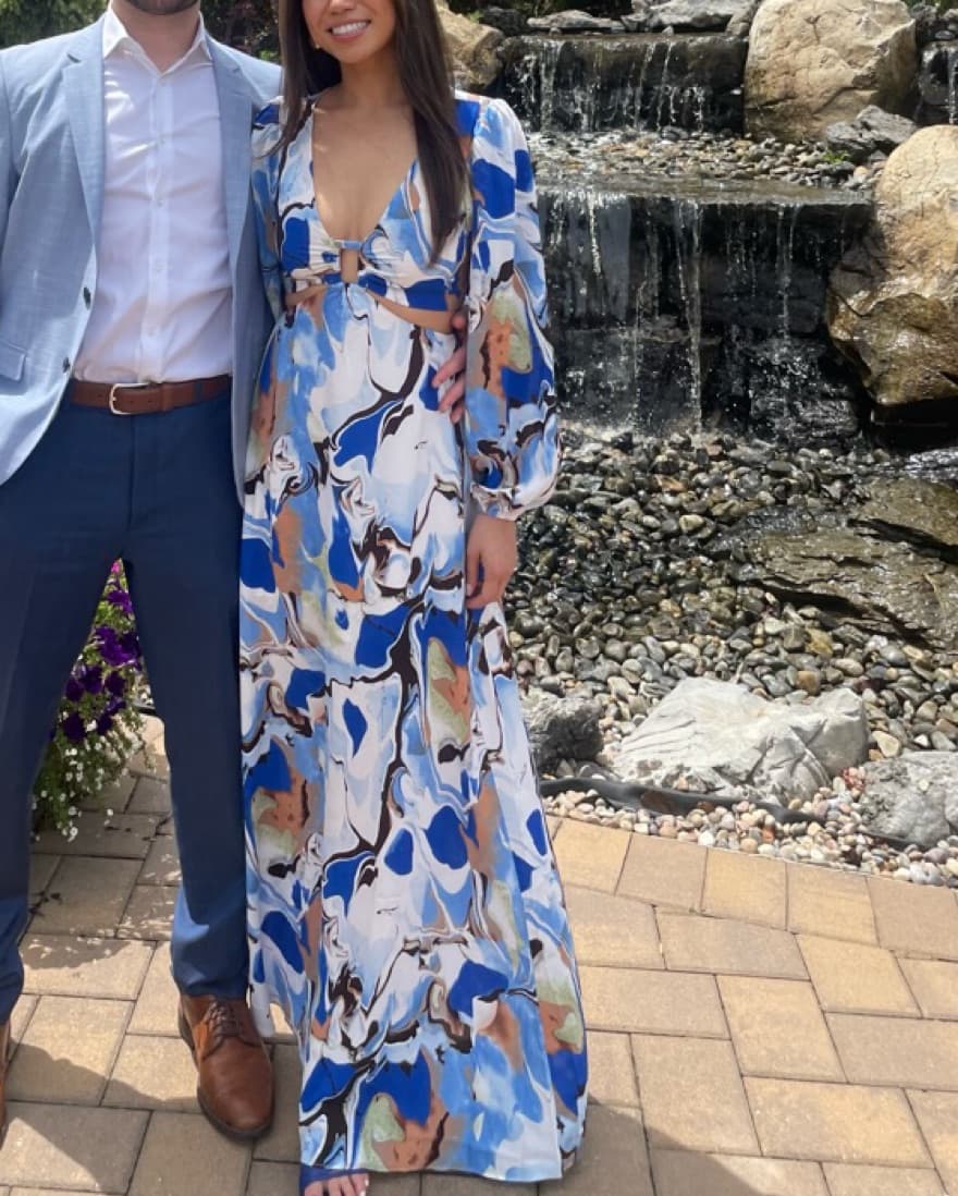Blue Abstract Maxi Dress - Image 6