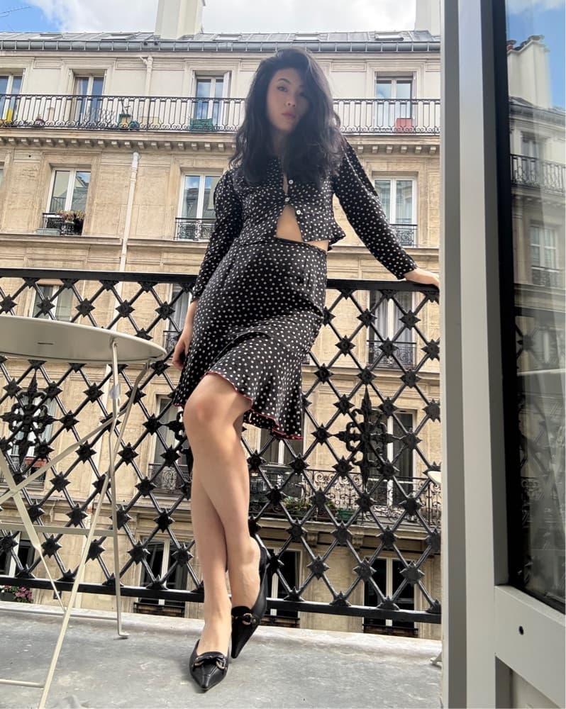Polka Dot Dress with Flirty Ruffle Hem - Image 1