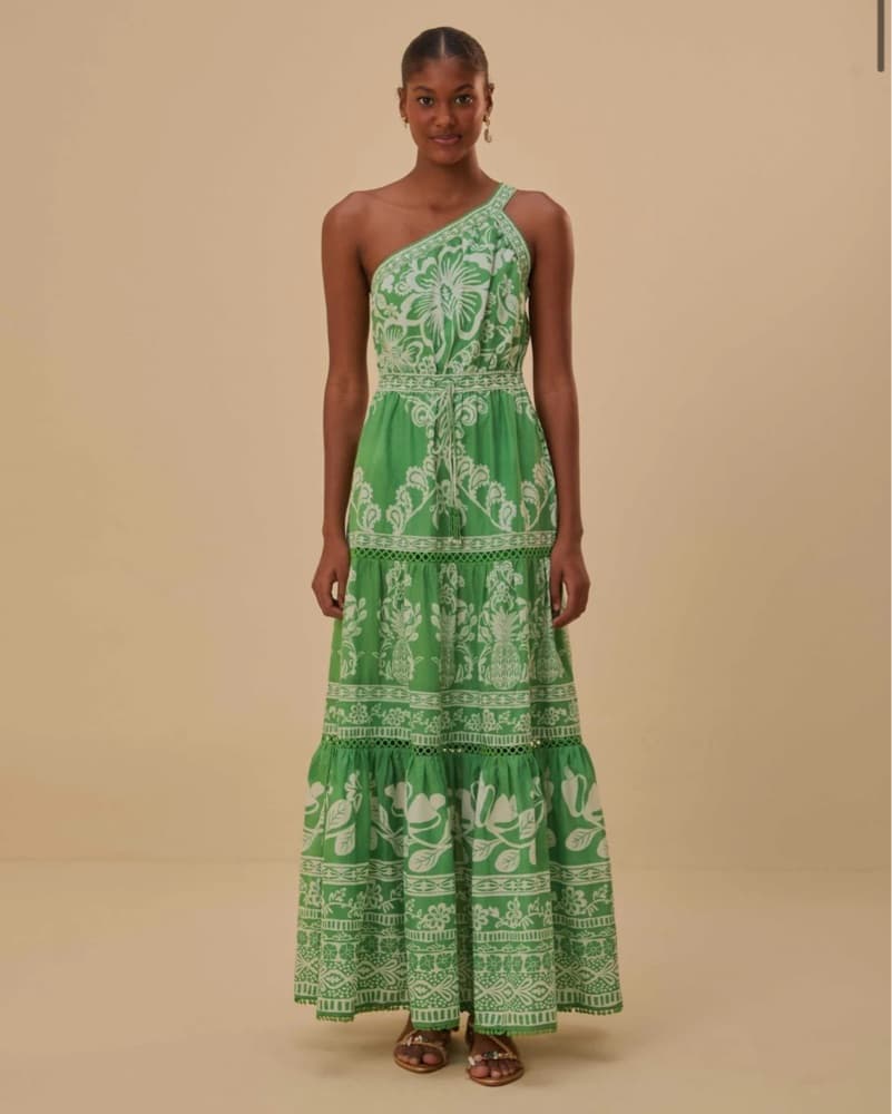 Farm Rio Green Sweet Garden Maxi Dress - Image 1