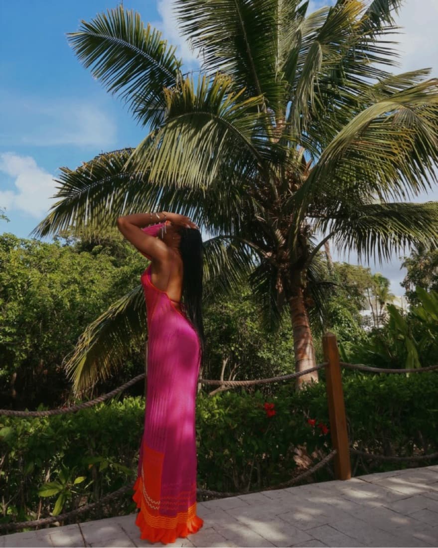 ROBERTA EINER  “Bianca Dress Fuchsia” - Image 4