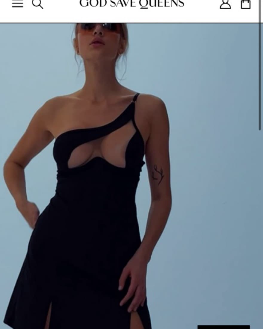 God Save Queens Black Gigi Mini Dress - Image 3
