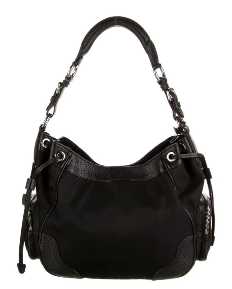 *VINTAGE* Prada Nylon Black Hobo Shoulder Bag - Image 3
