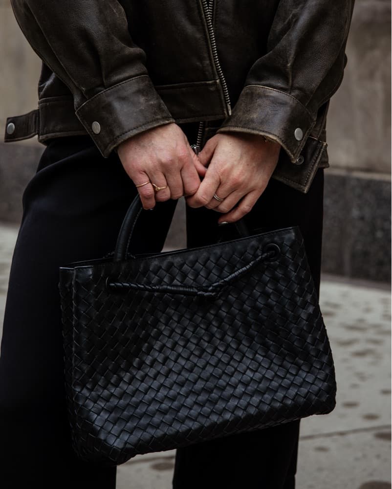 Italian Leather Handwoven Satchel - Image 1