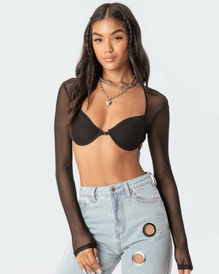 Lin Mesh Bra Top - Image 1