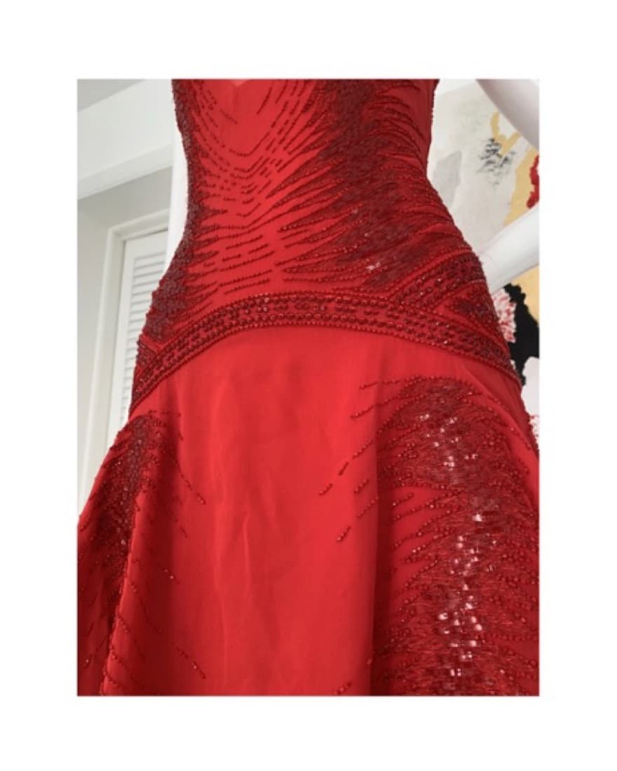 Roberto Cavalli Red Silk Dress - Image 2