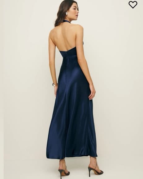 Reformation Daniela Dress, Navy - Image 3