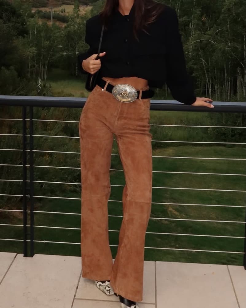 Sezane New 70s Trouser Suede - Image 1