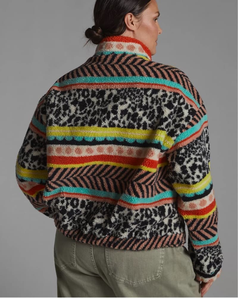 Animal Print Rainbow Sherpa Jacket - Image 3
