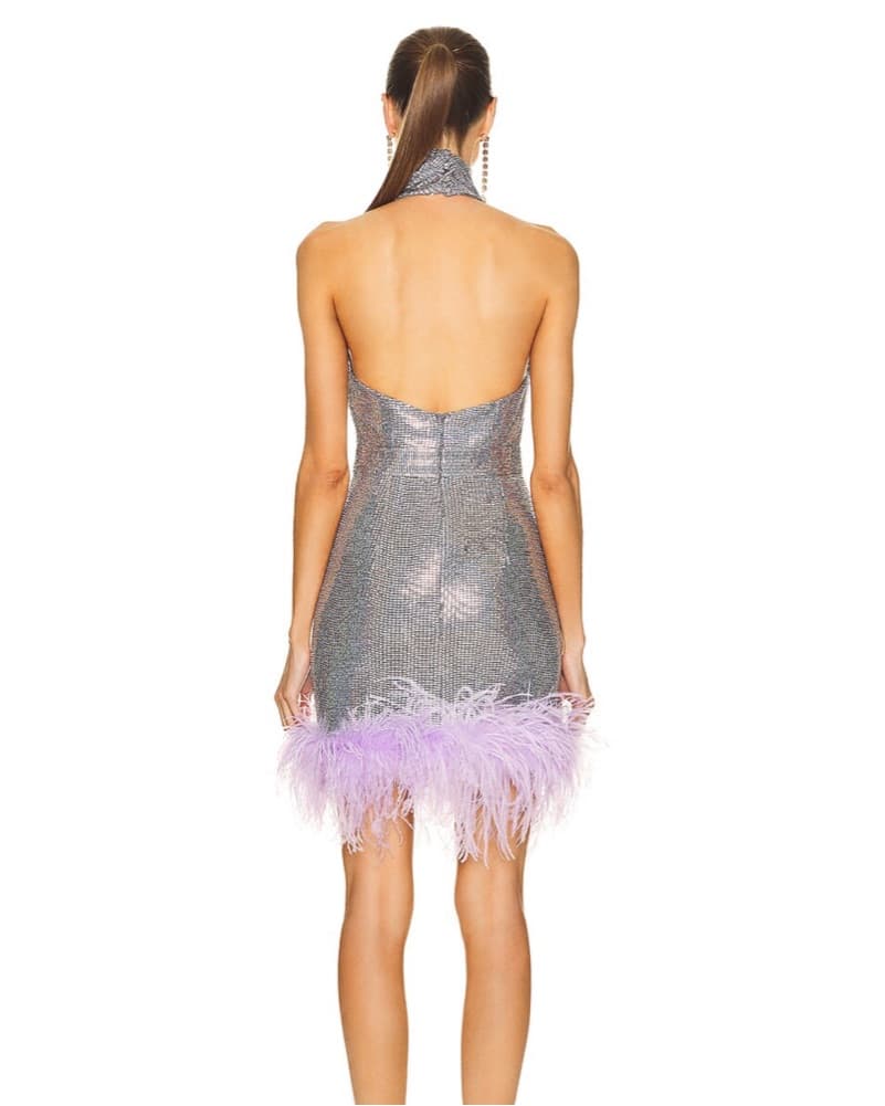 NEW ARRIVALS Vanessa Feather Dress - Image 3