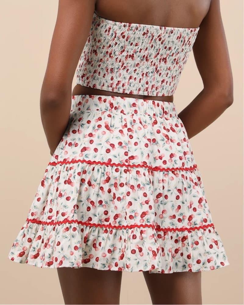 Playful Cherry Tiered Skirt - Image 2
