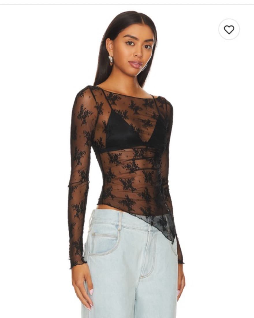 X Intimately Full Bloom Top in Black - Image 2