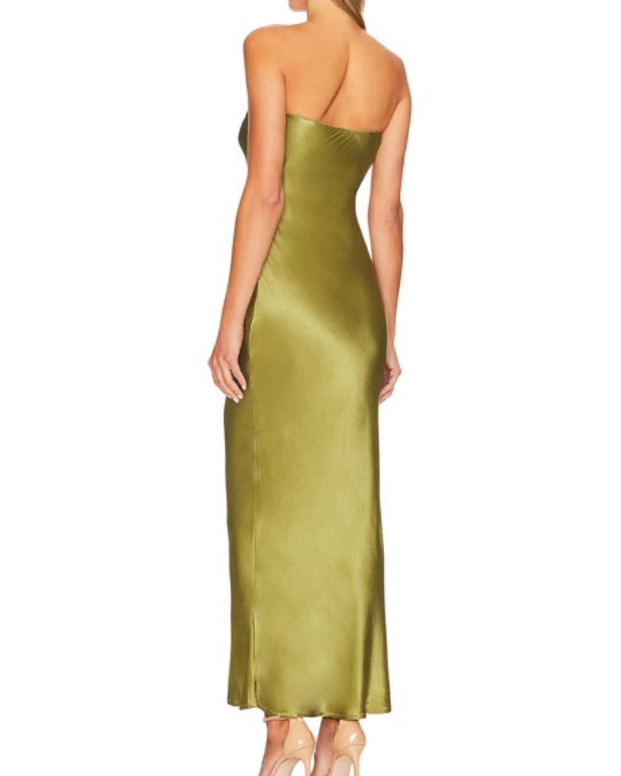 Green Olive Revolve Formal Dress - Image 3
