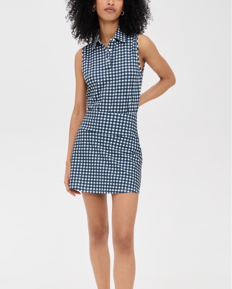 Rhone Gingham Golf Top  - Image 3