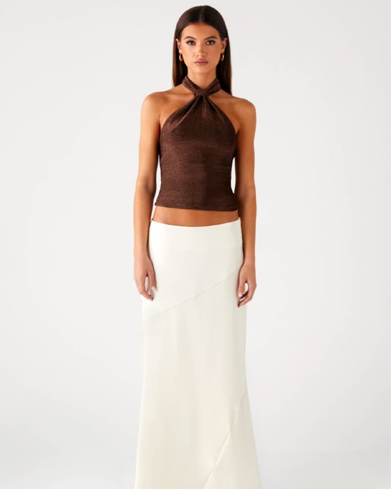 Shimmering Brown Halter Top  - Image 2