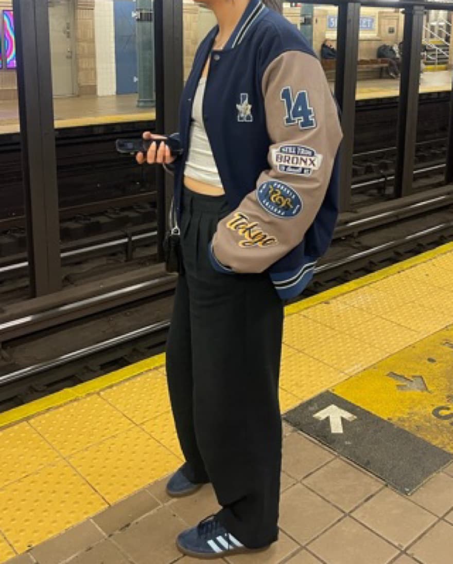Vintage NY Letterman Bomber Jacket   - Image 1