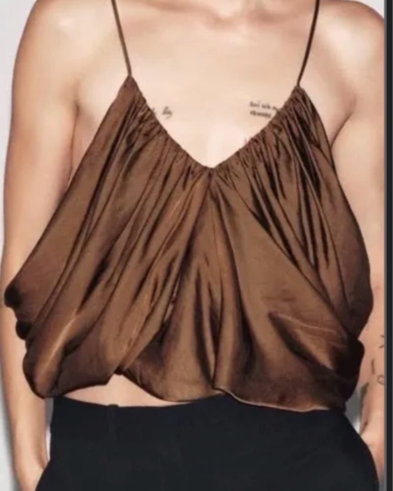 Zara Satin Drapped Top - Image 3