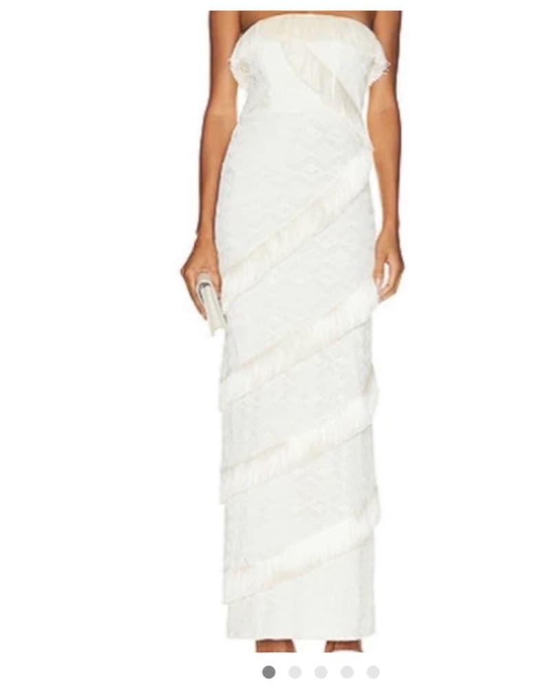 White Fringe Pat Bo Dress  - Image 2