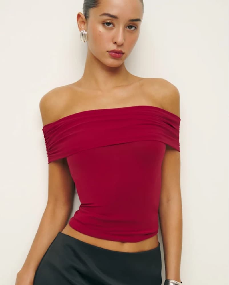 Reformation Red Rosaline Knit Top - Image 1