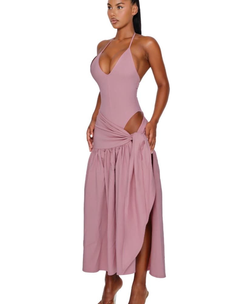 Chic Ruched Midi Dress - Image 2