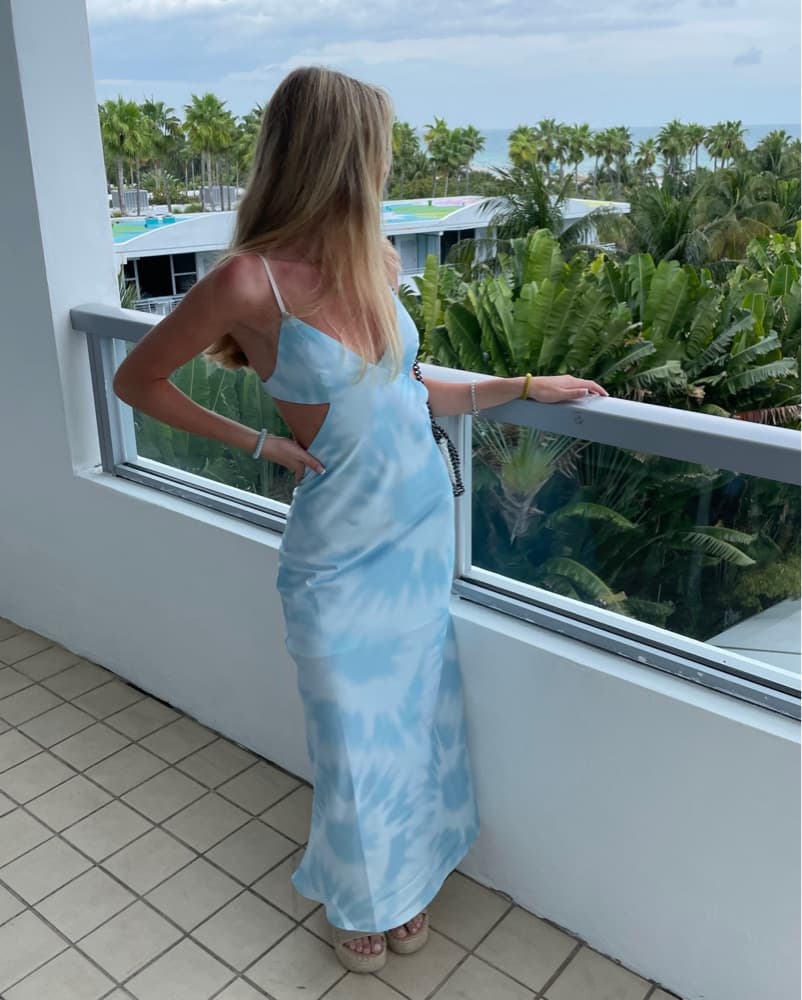 Third form blue tie dye cut out Dress!! - Image 2