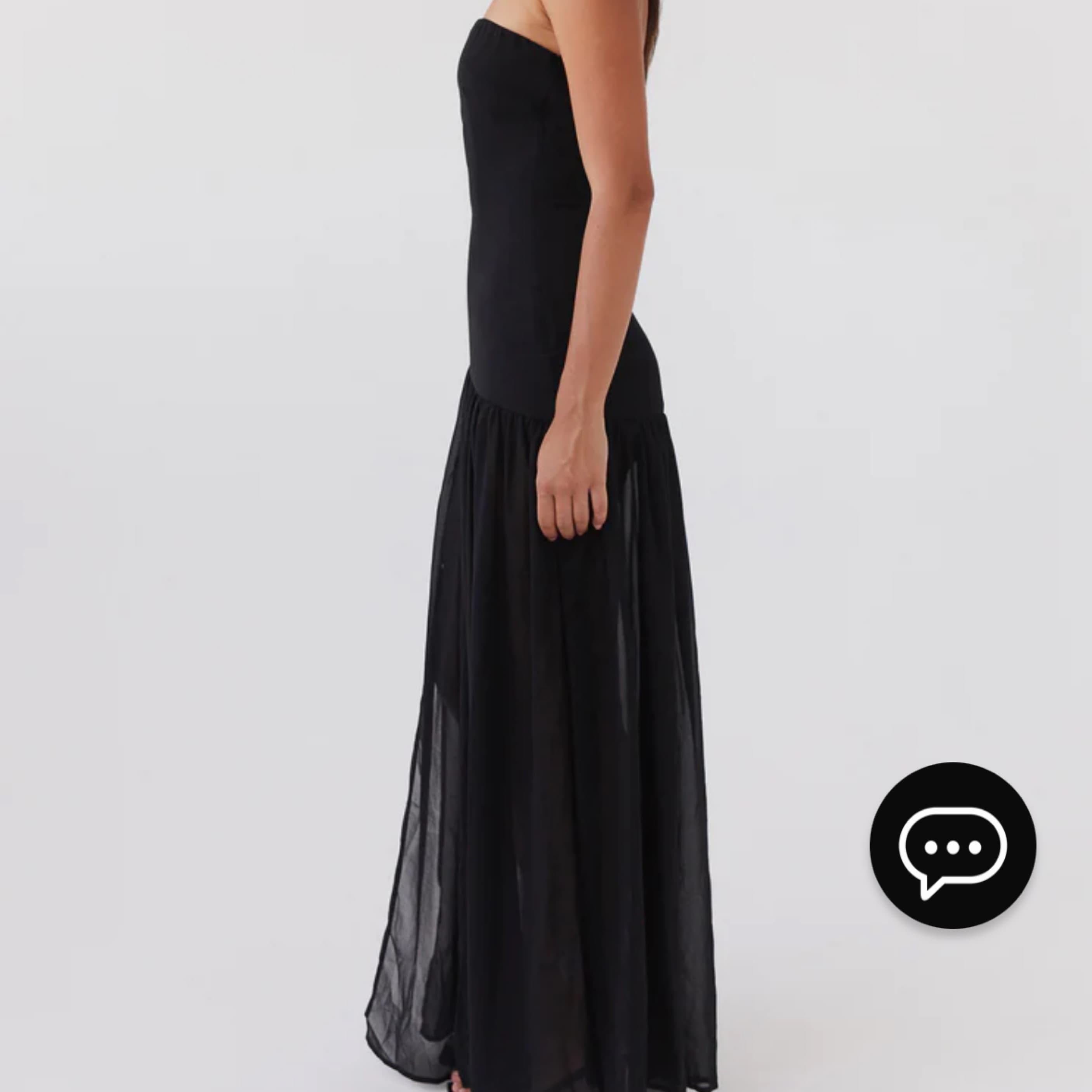 Black/Sheer Strapless Maxi Dress  - Image 3