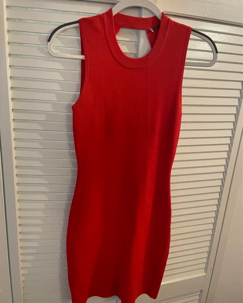 Fire Red Knit Dress - Image 2