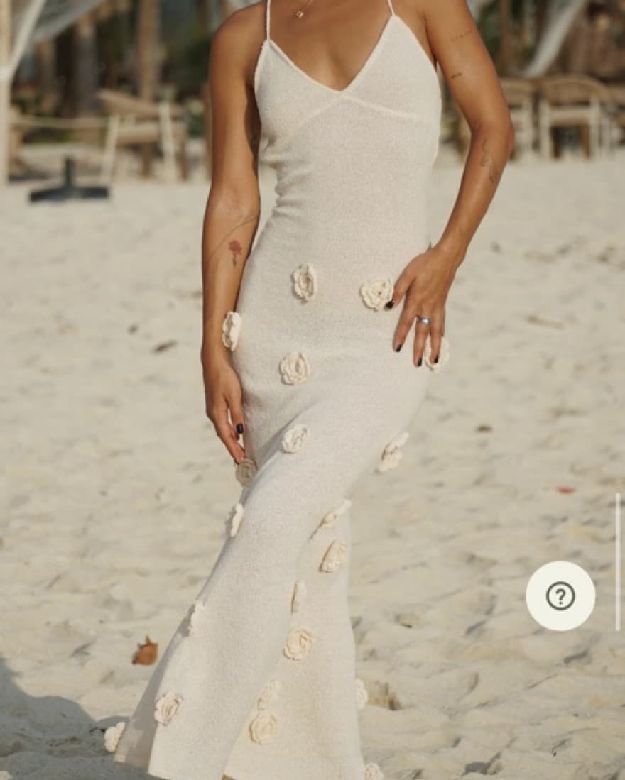 Meshki White Floral Maxi Beach Dress - Image 5