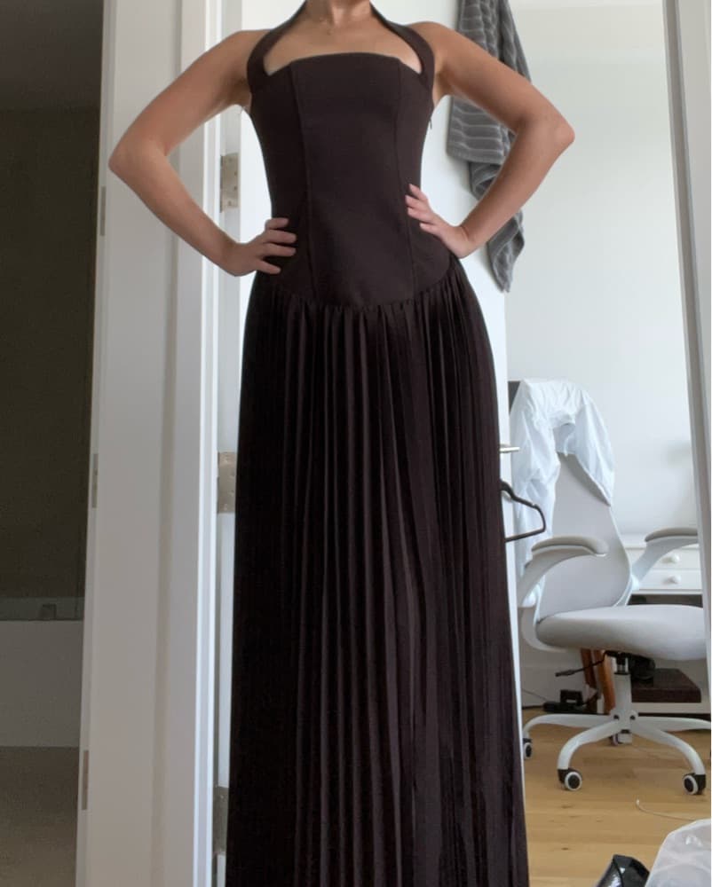 Meshki Stacie Pleated Halter Dress - Image 4