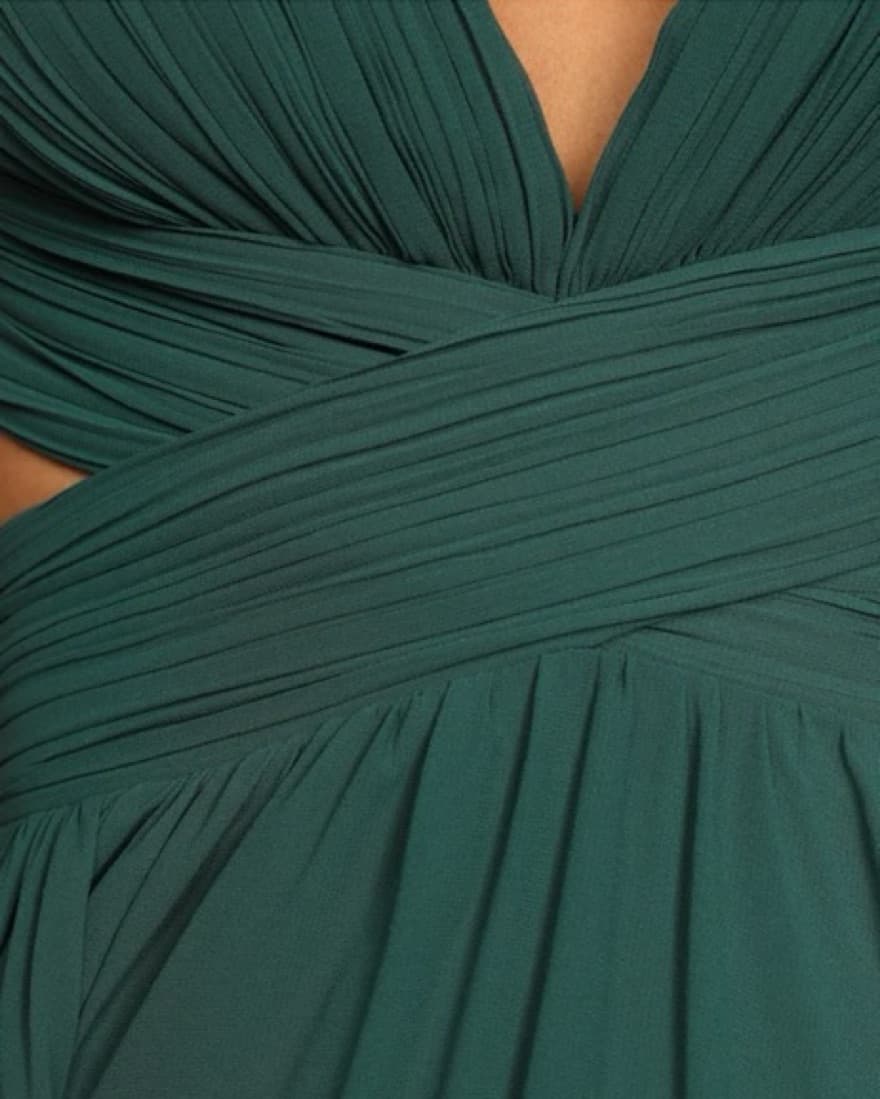 Green Greek Goddess Wedding Guest Dress - Image 6