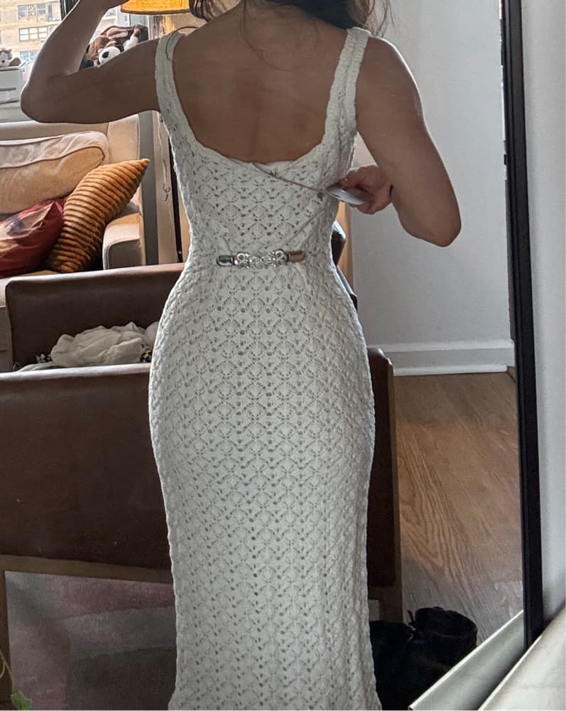Meshki Crochet Mermaid Midi Dress - Image 5