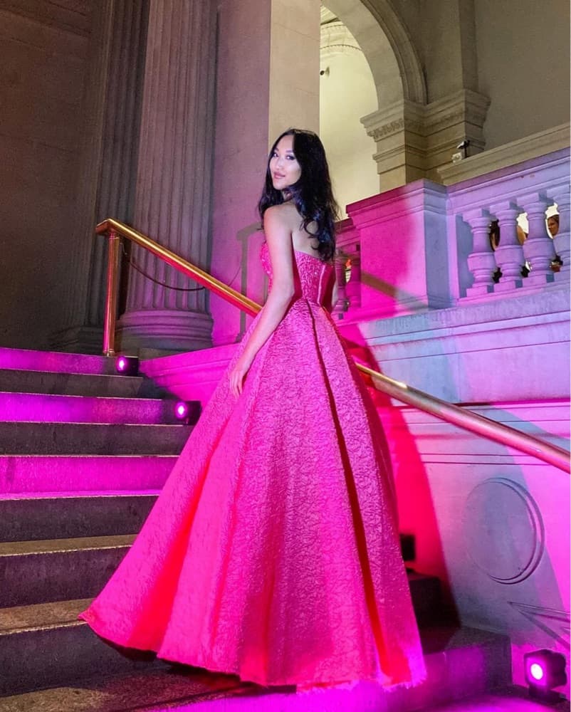 Sherri Hill Pink Strapless Gown - Image 4