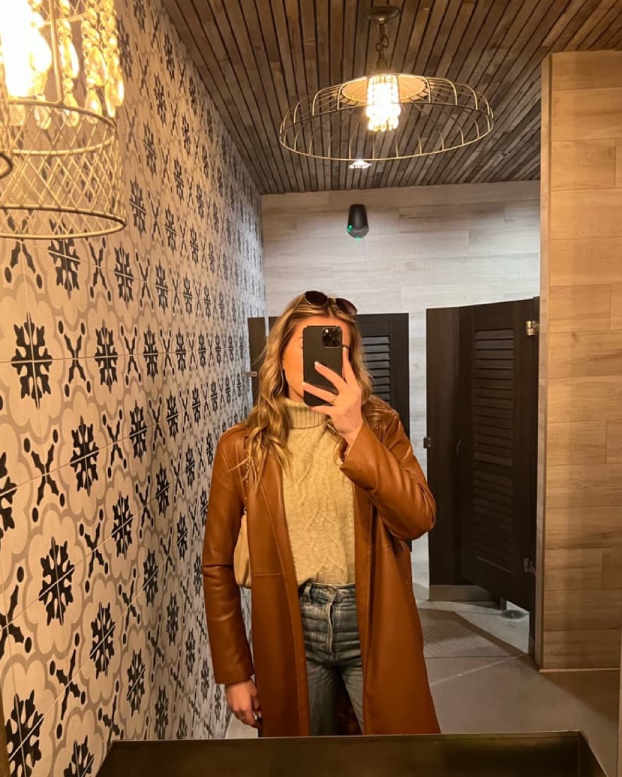 Oatmeal Brown Cableknit Turtleneck - Image 1
