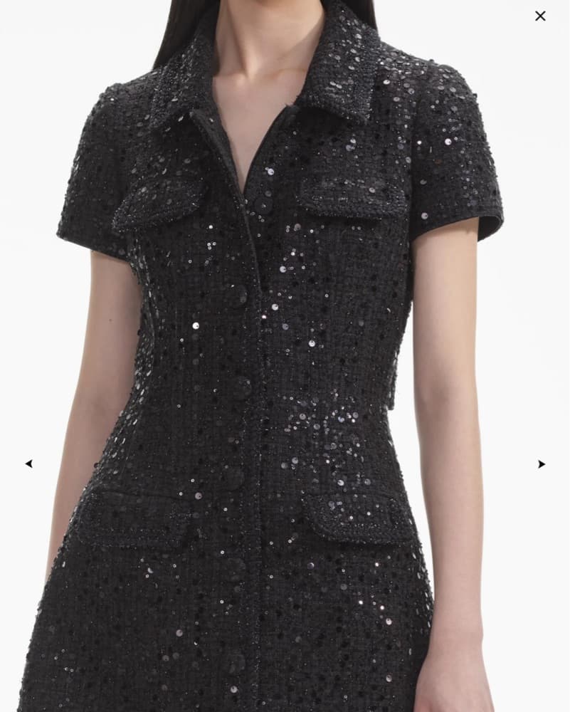 Self portrait Black Sequin Mini Dress - Image 5