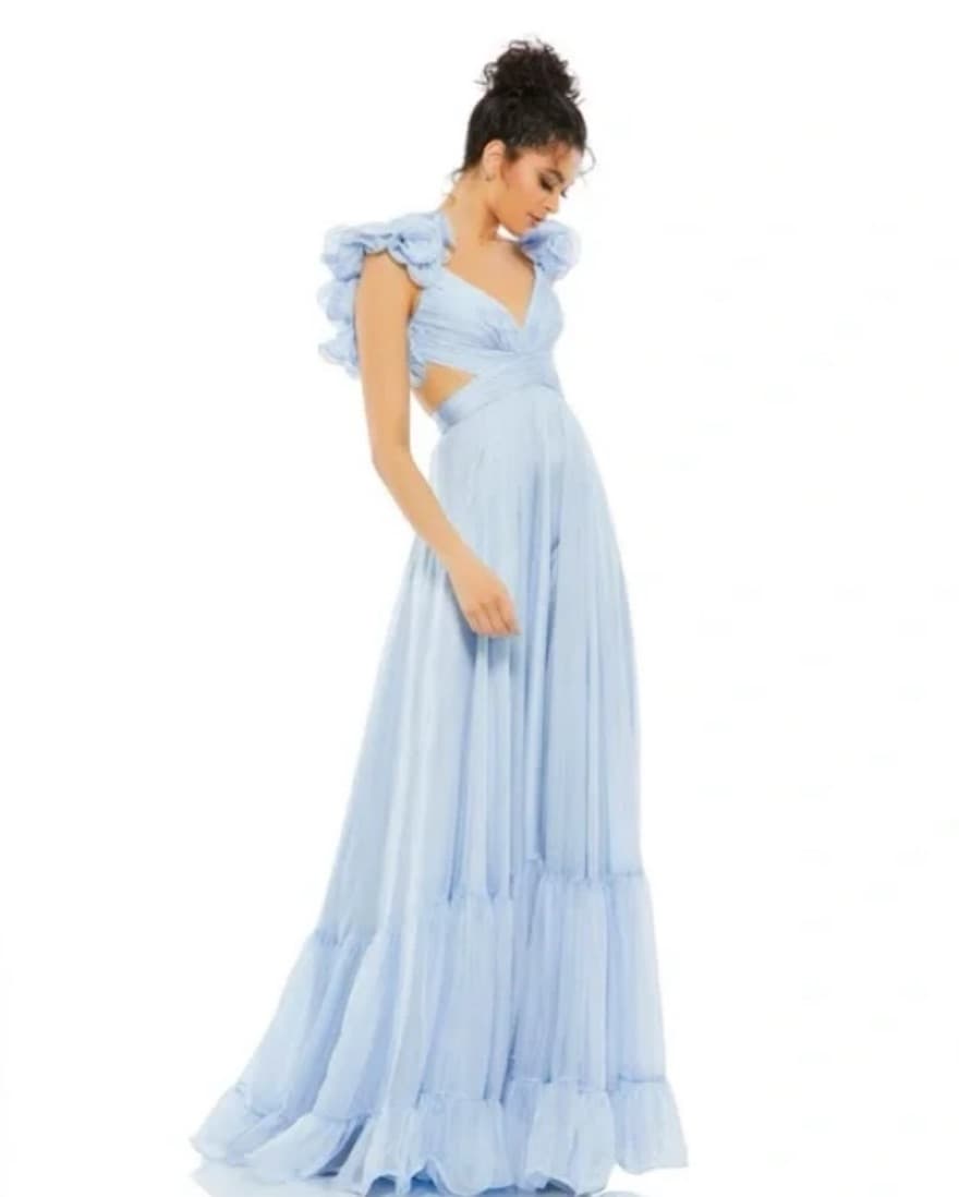 Mac Duggal Rosette Chiffon Gown - Image 2