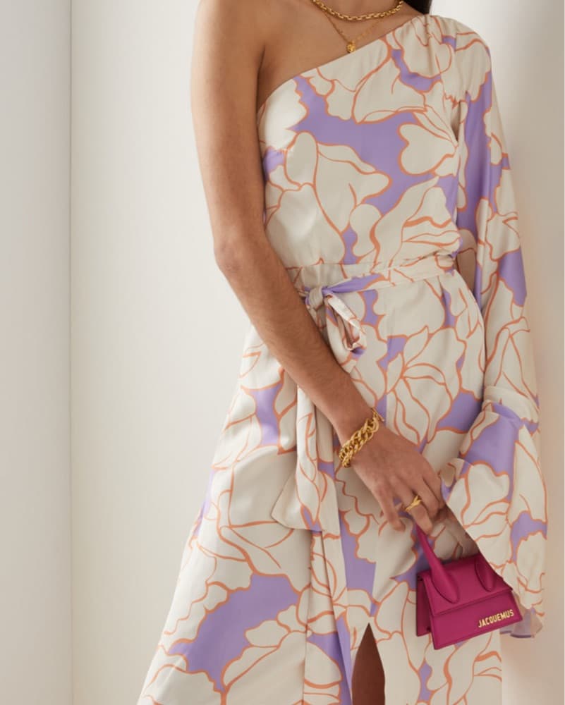 Vibrant Floral-Printed One-Shoulder Maxi Dress - Image 1
