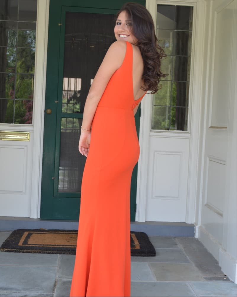 Orange Mermaid Fit Gown - Image 2