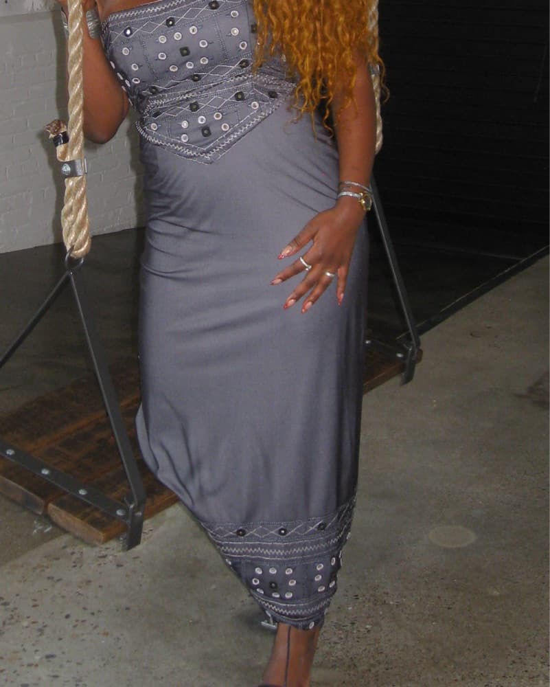 Tie Back Vintage Beaded Dress - Image 3