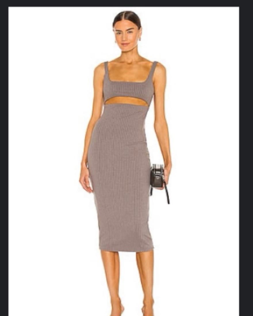 h:ours Dahlia Midi Dress Charcoal - Image 2