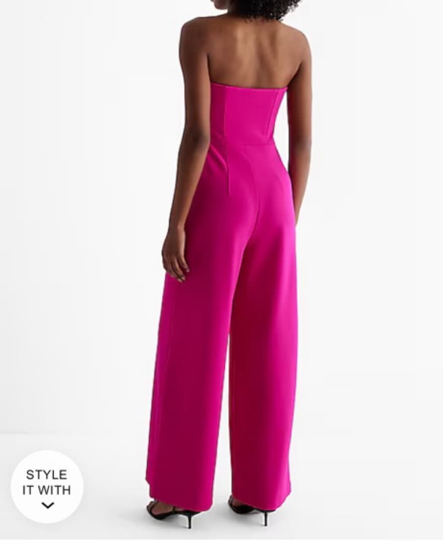 Express Pink Strapless Jumpsuit - Image 1