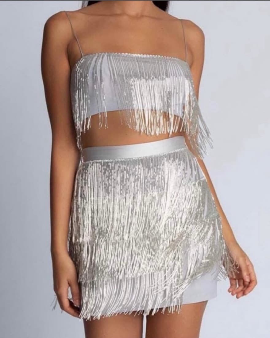 Meshki Sofia Beaded Fringe Skirt & top  - Image 3