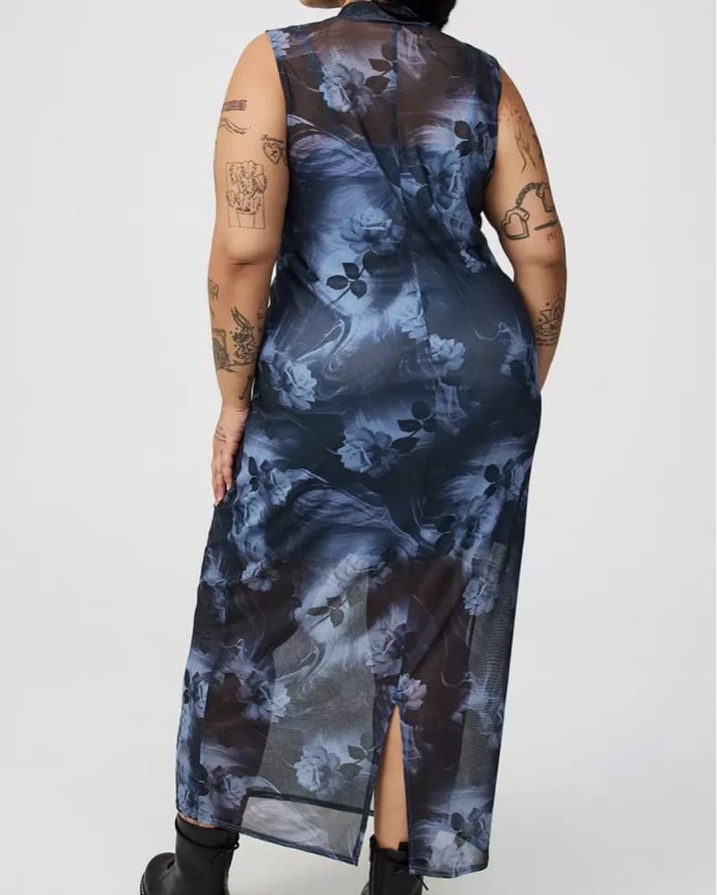 Maxi Mock Neck Column Dress - Image 2